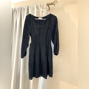Black Eyelet Midi Dress